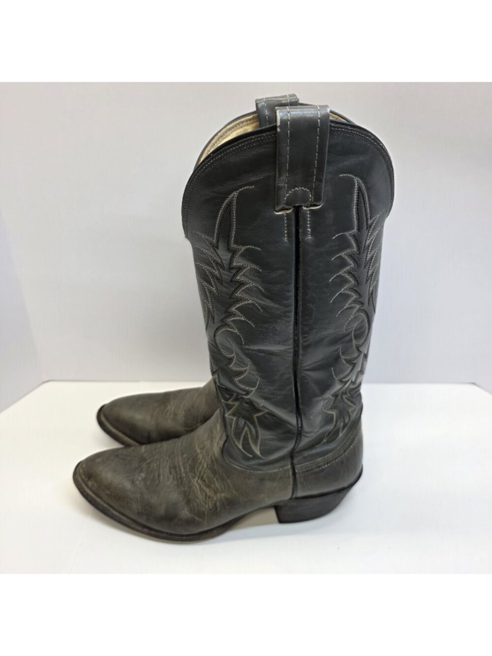Nocona Western Boots Mens 7.5E Wide Brown Olive Distressed Leather USA